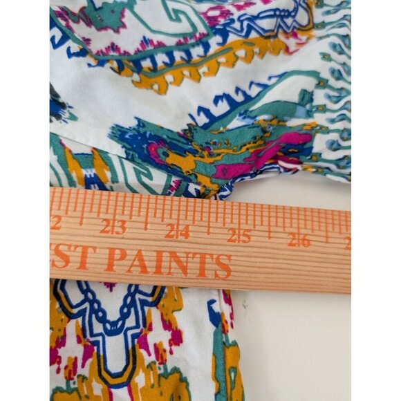 Rachel Zoe Boho Tunic Womens Size 2X White Hippie Tassel Rayon Casual Shirt - Picture 12 of 13